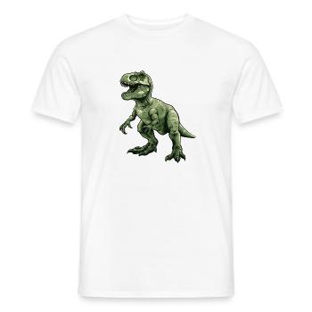 Green Retro Dino T Rex - Men's T-Shirt - white - Front - AI Model Male 178 dark (178cm)