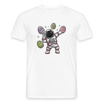 Danse des œufs de Pâques des astronautes dans l’espace - T-shirt homme - blanc - Devant - AI Model Male 178 dark (178cm)