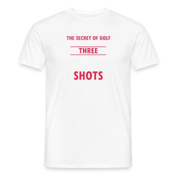 The Secret of Golf Turn 3 Into 2 Funny Strategy - Men's T-Shirt - white - Front - AI Model Male 178 dark (178cm)