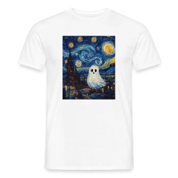 Ghost Van Gogh Style Starry Night - Men's T-Shirt - white - Front - AI Model Male 178 dark (178cm)
