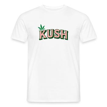 KUSH Rétro Feuille - T-shirt homme - blanc - Devant - AI Model Male 178 dark (178cm)