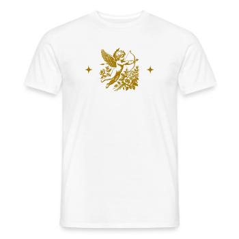 Goldener Amor und Blumen - Männer T-Shirt - Weiß - Vorne - AI Model Male 178 dark (178cm)