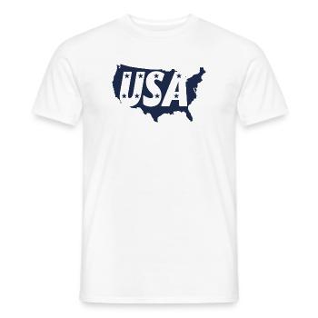 United States Map with Stars - Men's T-Shirt - white - Front - AI Model Male 178 dark (178cm)