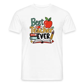 Bester Lehrer aller Zeiten - Männer T-Shirt - Weiß - Vorne - AI Model Male 178 dark (178cm)