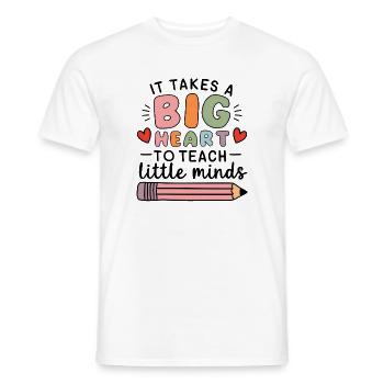 Big heart for teaching little minds - Men's T-Shirt - white - Front - AI Model Male 178 dark (178cm)