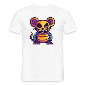 Souris Halloween Bande Dessinée Zombie - T-shirt homme - blanc - Devant - AI Model Male 178 dark (178cm)