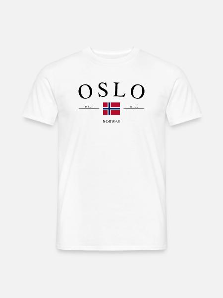 Oslo Norwegen – Urlaub Souvenir & Geschenk - Männer T-Shirt - Weiß