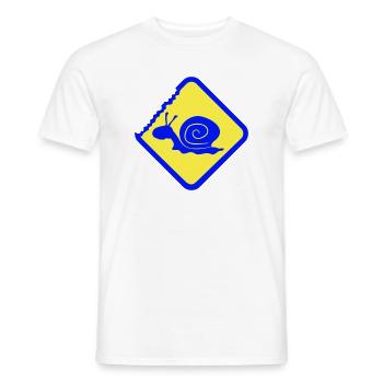 Escargot Avertissement Attention Signe de danger - T-shirt homme - blanc - Devant - AI Model Male 178 dark (178cm)