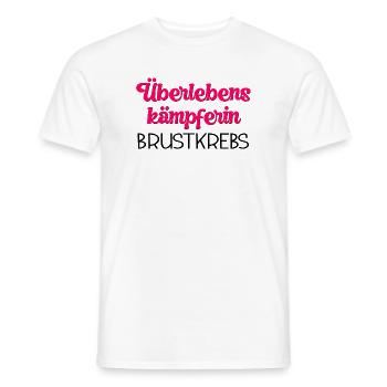 COMBATTANT DE SURVIE CANCER DU SEIN - T-shirt homme - blanc - Devant - AI Model Male 178 dark (178cm)