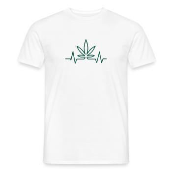 Heartbeat Hemp Leaf - Men's T-Shirt - white - Front - AI Model Male 178 dark (178cm)