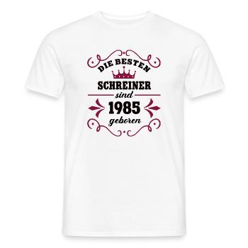 Charpentier Anniversaire Vintage 1985 Charpentier 85 - T-shirt homme - blanc - Devant - AI Model Male 178 dark (178cm)