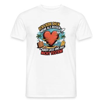 I love you more than traveling - Men's T-Shirt - white - Front - AI Model Male 178 dark (178cm)