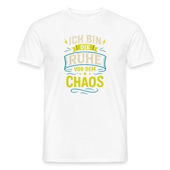 Die Ruhe vor dem Chaos – Lustiger Spruch - Männer T-Shirt - Weiß - Vorne - AI Model Male 178 dark (178cm)
