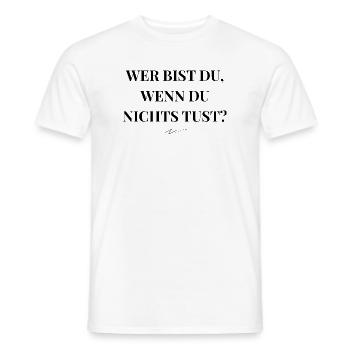Qui êtes-vous Clean Statement Design Self Care - T-shirt homme - blanc - Devant - AI Model Male 178 dark (178cm)