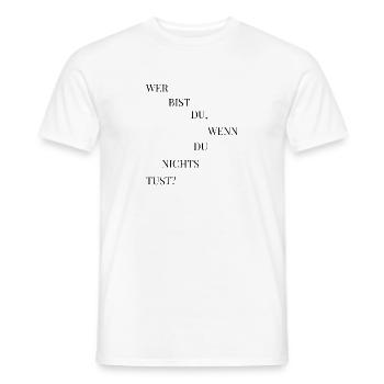 Who Are You Arrow Statement Design Clean - Men's T-Shirt - white - Front - AI Model Male 178 dark (178cm)