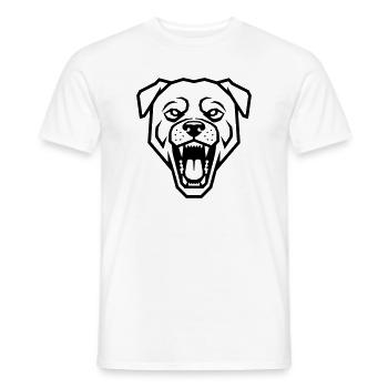 Geometric Rottweiler - Menacing Dog Logo - Men's T-Shirt - white - Front - AI Model Male 178 dark (178cm)
