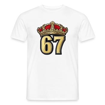67 Zahl Krone - Männer T-Shirt - Weiß - Vorne - AI Model Male 178 dark (178cm)