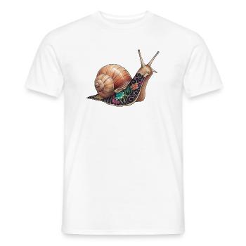 Yakuza Snail – The Slow Ink - Men's T-Shirt - white - Front - AI Model Male 178 dark (178cm)