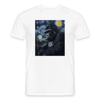 Gorille Gorille Singe Style Van Gogh Nuit étoilée - T-shirt homme - blanc - Devant - AI Model Male 178 dark (178cm)