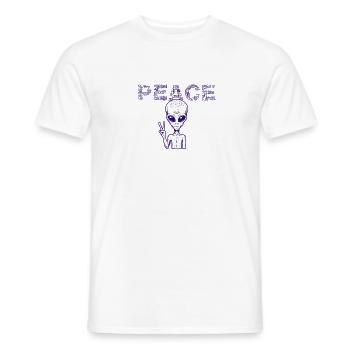 Peace Alien Peace Sign - Men's T-Shirt - white - Front - AI Model Male 178 dark (178cm)