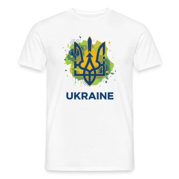 Ukrainisches Dreizack-Wappen - Männer T-Shirt - Weiß - Vorne - AI Model Male 178 dark (178cm)
