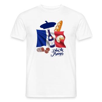 France, je suis Français, j'aime la France - T-shirt homme - blanc - Devant - AI Model Male 178 dark (178cm)