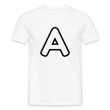 Buchstabe A – Schwarzes Fredoka-Alphabet - Männer T-Shirt - Weiß - Vorne - AI Model Male 178 dark (178cm)