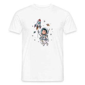 Astronaut Humor Space - Men's T-Shirt - white - Front - AI Model Male 178 dark (178cm)