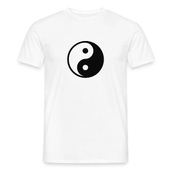 YinYang Silhouette - T-shirt homme - blanc - Devant - AI Model Male 178 dark (178cm)