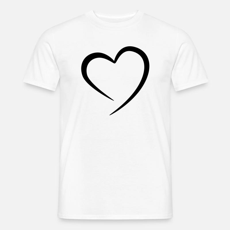 Herz - Männer T-Shirt - Weiß