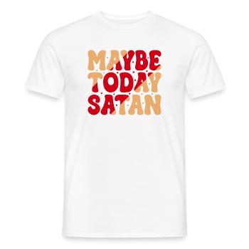 Peut-être qu’aujourd’hui Satan - T-shirt homme - blanc - Devant - AI Model Male 178 dark (178cm)