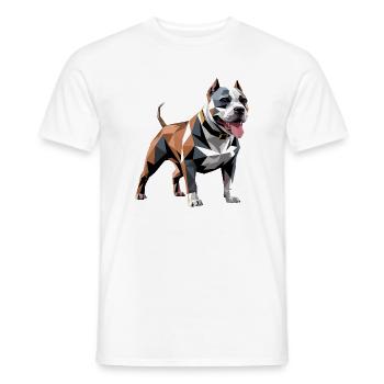 Bulldog - Cool Low Poly  Logo - Men's T-Shirt - white - Front - AI Model Male 178 dark (178cm)