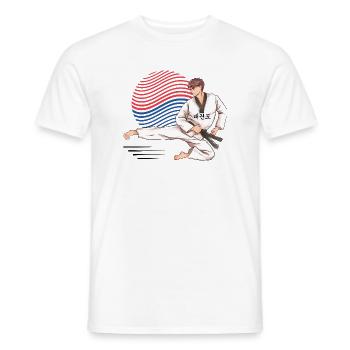 Taekwondo Korea Fighter – Martial Arts Style - Men's T-Shirt - white - Front - AI Model Male 178 dark (178cm)