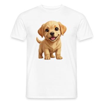 Labrador_Retriever_puppy_blij - Männer T-Shirt - Weiß - Vorne - AI Model Male 178 dark (178cm)