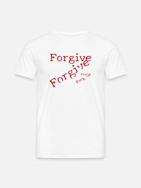 Vergebung in roter Typografie - Männer T-Shirt - Weiß