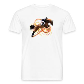 Galop de tourbillon de flammes - T-shirt homme - blanc - Devant - AI Model Male 178 dark (178cm)