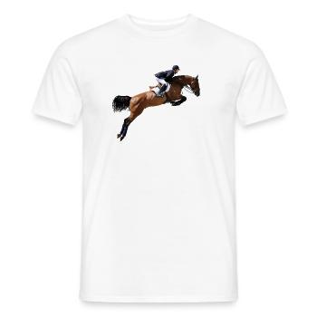 Springendes Pferd im Sprung - Männer T-Shirt - Weiß - Vorne - AI Model Male 178 dark (178cm)