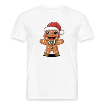 Cute Christmas Cartoon Animal - Men's T-Shirt - white - Front - AI Model Male 178 dark (178cm)