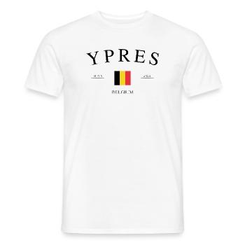 Ypres Ieper Belgium – Holiday Souvenir & Gift - Men's T-Shirt - white - Front - AI Model Male 178 dark (178cm)