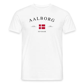 Aalborg Denmark – Holiday Souvenir & Gift - Men's T-Shirt - white - Front - AI Model Male 178 dark (178cm)