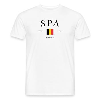 Spa Belgium – Holiday Souvenir & Gift - Men's T-Shirt - white - Front - AI Model Male 178 dark (178cm)