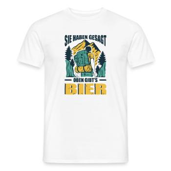 Wandern Sprüche Wanderer Wanderoutfits - Männer T-Shirt - Weiß - Vorne - AI Model Male 178 dark (178cm)