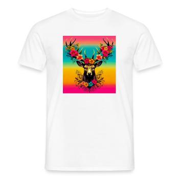 Hirsch - Männer T-Shirt - Weiß - Vorne - AI Model Male 178 dark (178cm)