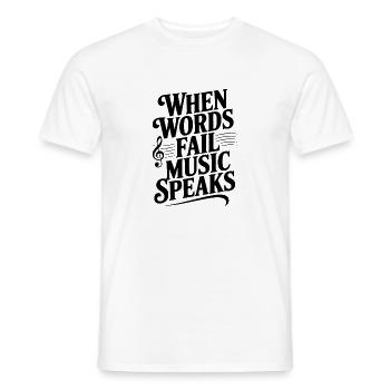 Quand les mots manquent, la musique parle - T-shirt homme - blanc - Devant - AI Model Male 178 dark (178cm)