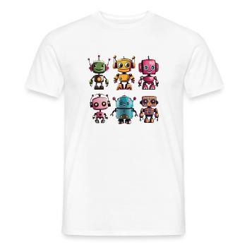 Colonie Robo colorée - T-shirt homme - blanc - Devant - AI Model Male 178 dark (178cm)