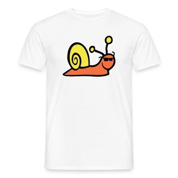 Snail Sunglasses Cute Cute Happy Cool - Men's T-Shirt - white - Front - AI Model Male 178 dark (178cm)