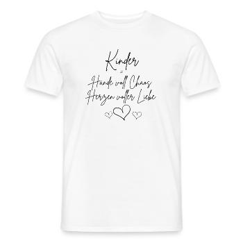 Children = Hands full of chaos Hearts full of love - Men's T-Shirt - white - Front - AI Model Male 178 dark (178cm)
