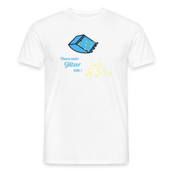 more glitter - Men's T-Shirt - white - Front - AI Model Male 178 dark (178cm)