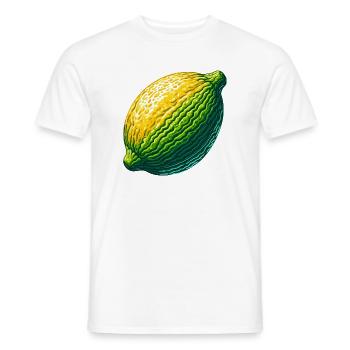 Abstrakte Zitrone in strukturiertem Grün-Gelb - Männer T-Shirt - Weiß - Vorne - AI Model Male 178 dark (178cm)