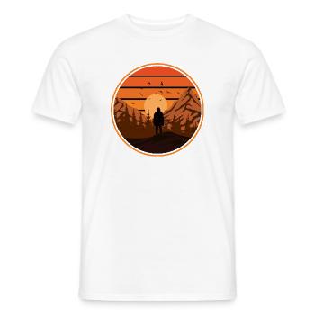 Sunset Mountain Hiking Adventure - Men's T-Shirt - white - Front - AI Model Male 178 dark (178cm)